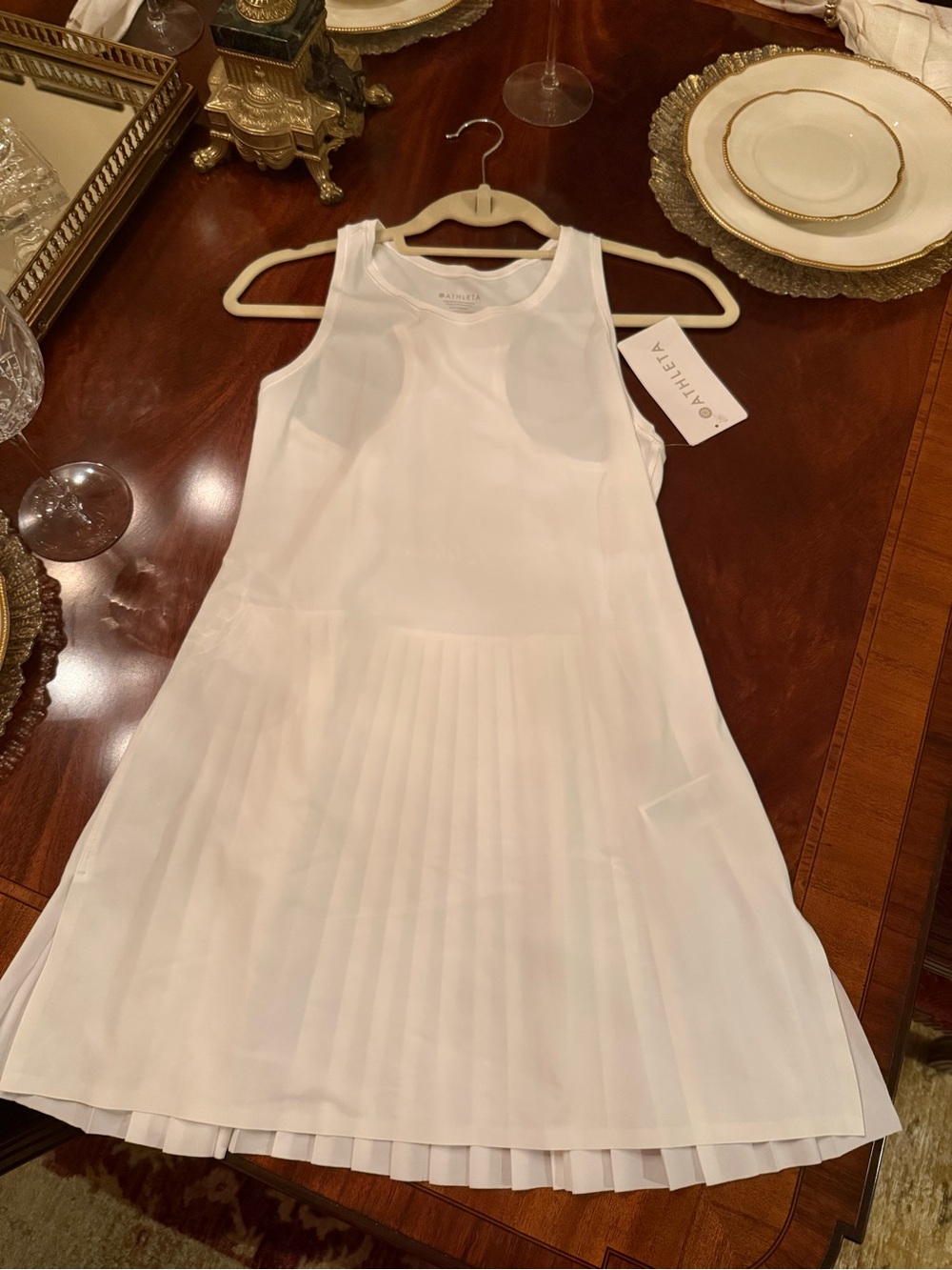 Athleta  MATCH POINT
PLEATED DRESS White Pleated dress NWT